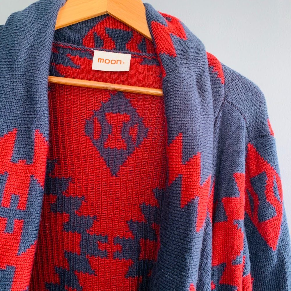Moon Collection Aztec Over Sized Cardigan XS S - Picture 4 of 6